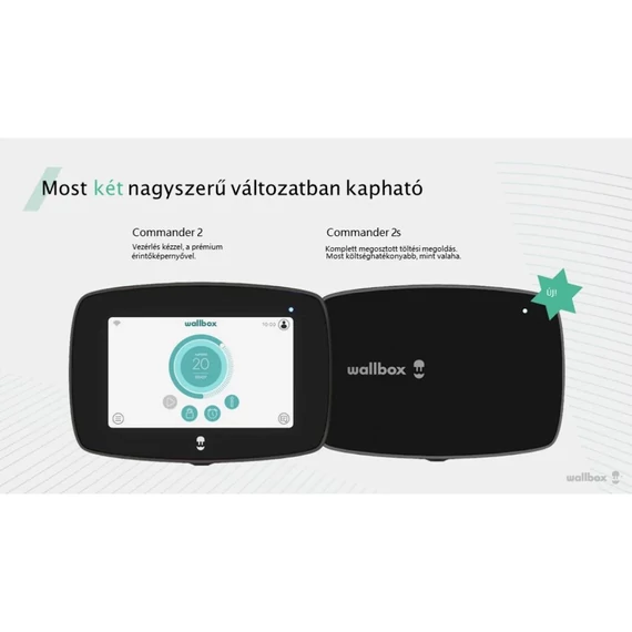 Wallbox Commander 2s elektromos autó fali töltő 5 méter | Type2 | 22kW | fehér
