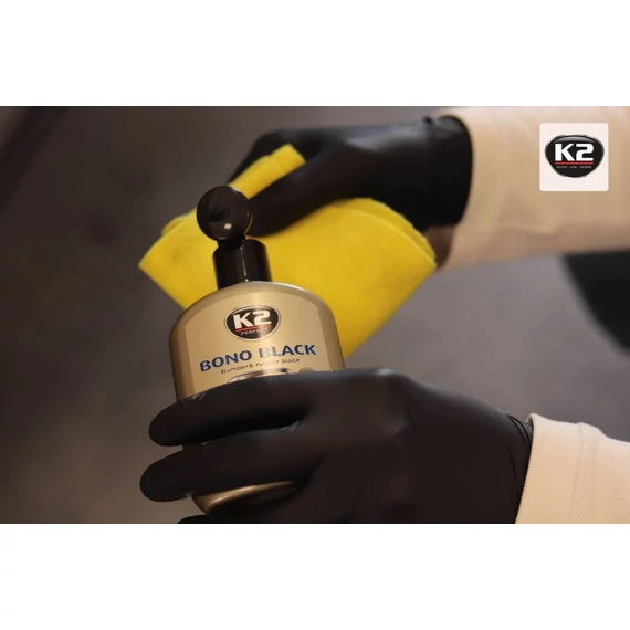 K2 BONO BLACK gumiápoló, műanyagápoló és feketítő krém 250ml