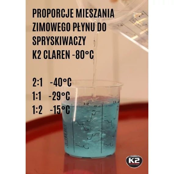 K2 CLAREN téli szélvédőmosó koncentrátum -80°C 1L