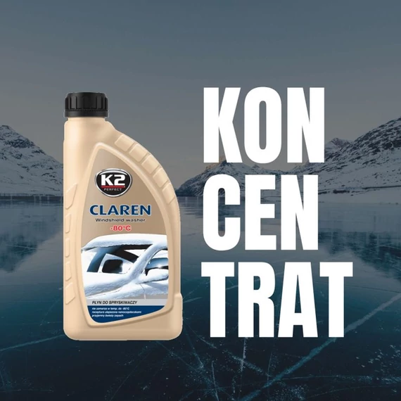 K2 CLAREN téli szélvédőmosó koncentrátum -80°C 1L