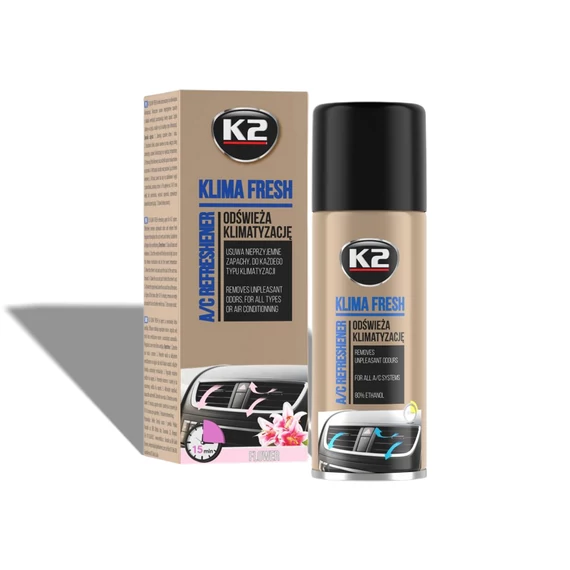 K2 KLIMA FRESH klímatisztító bomba aeroszol Virág (Flower) illattal 150ml
