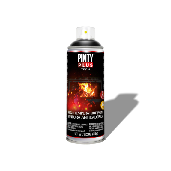 Pinty Plus Tech hőálló festék aeroszol 400ml | fekete