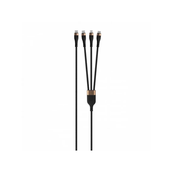 WG Adatkábel 3 az 1-ben | USB Type-C to USB Type-C / Lightning / Micro-USB | fekete | 5A | 150 cm