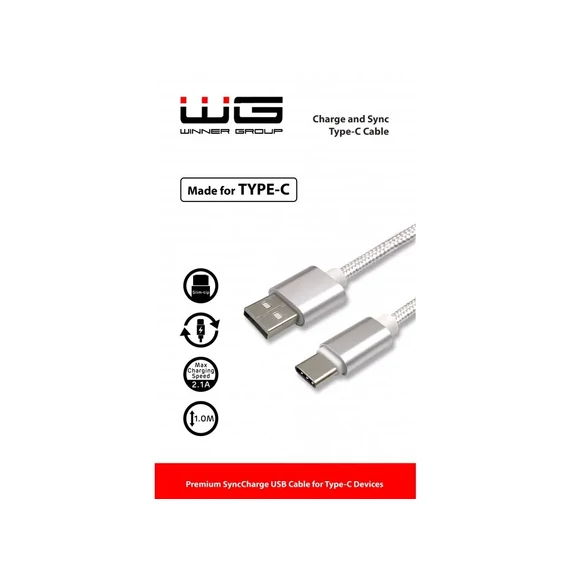 WG Adatkábel USB-A / USB Type-C | fehér | 3A | 100 cm