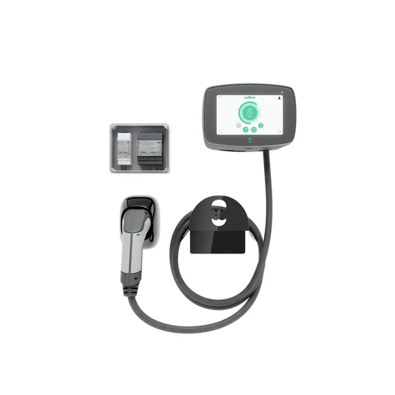 Wallbox Commander 2 elektromos autó fali töltő 7 méter | Type2 | 22kW | fekete